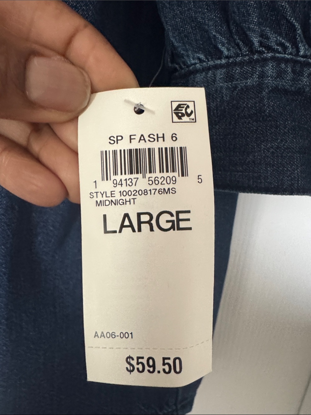 SP FASH 6 Midnight Button-Down Shirt - Large